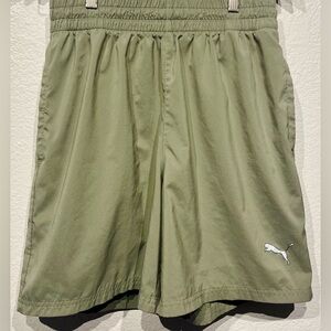 Puma Olive Green Drawstring Running Shorts - Size M (Men’s)